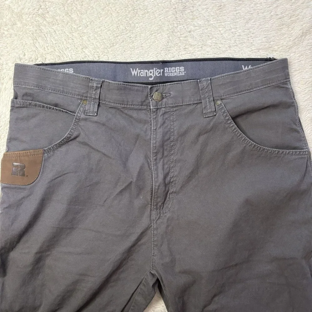 Wrangler Riggs Ranger Workwear Pants Mens 37x32  Ripstop Relaxed Fit Double Knee